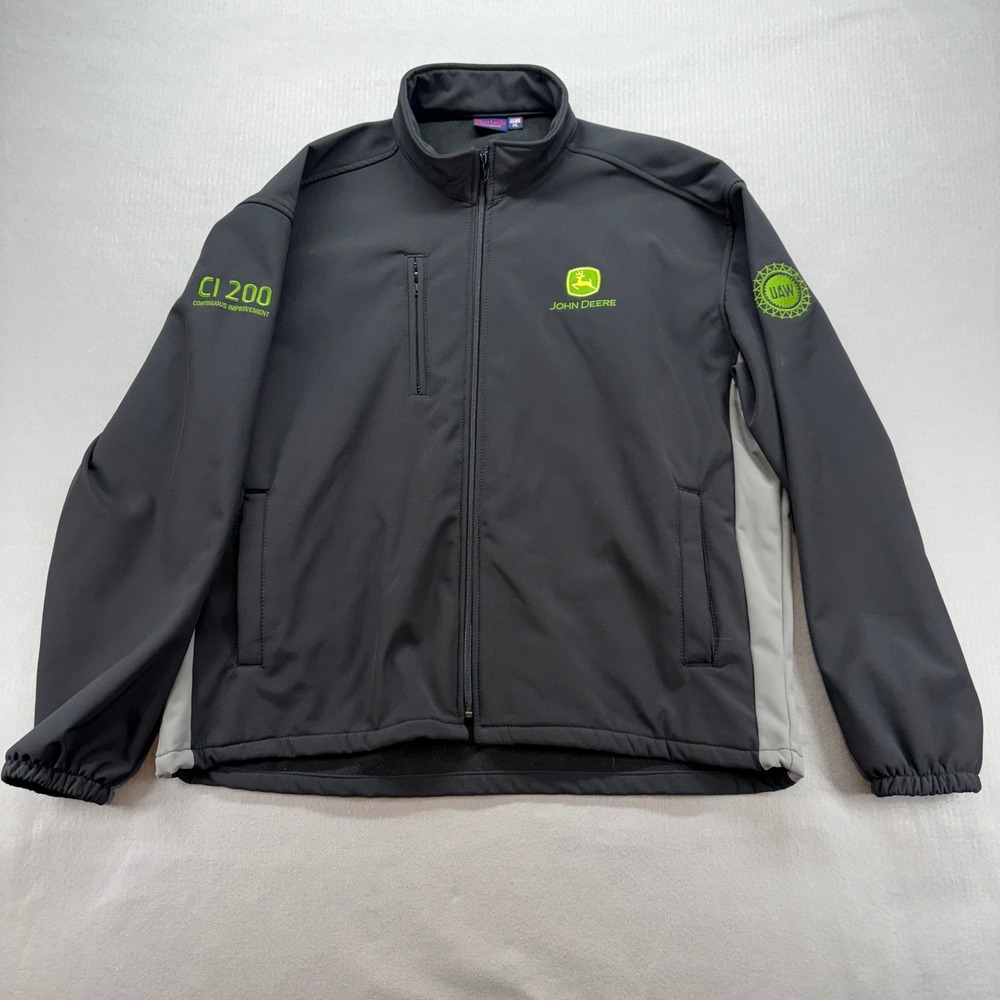 King Louie Softshell Jacket Mens XL Black John Deere UAW Union Made USA Workwear